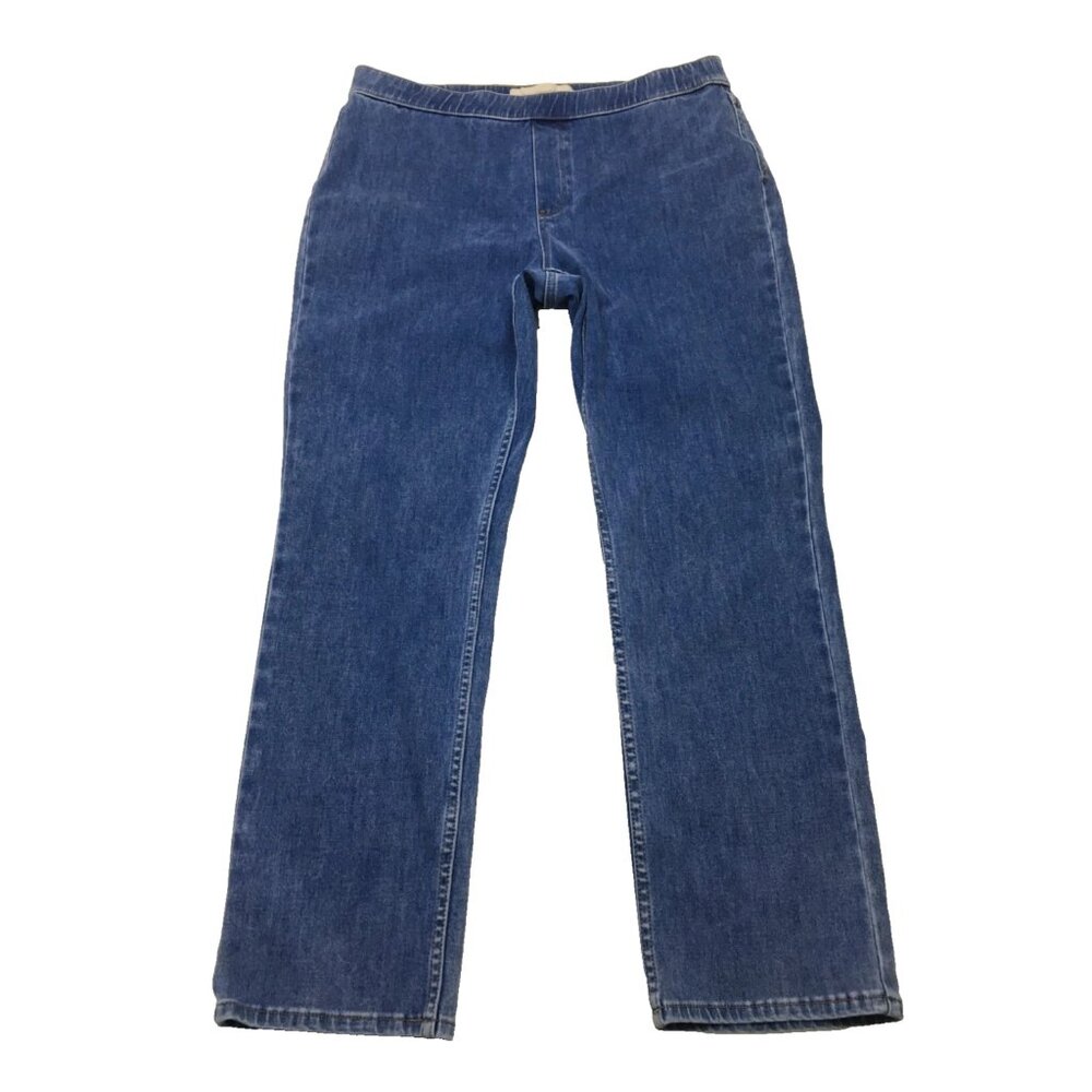SOFT SURROUNDINGS Light Wash Pull Up Mock Fly Cropped/Ankle Denim Jeans